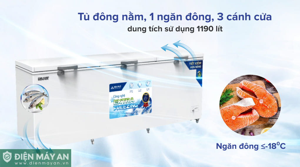 Tủ đông Hòa Phát Inverter 1190 lít HPF AD81190